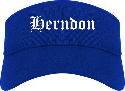 Herndon Virginia VA Old English Mens Visor Cap Hat Royal Blue