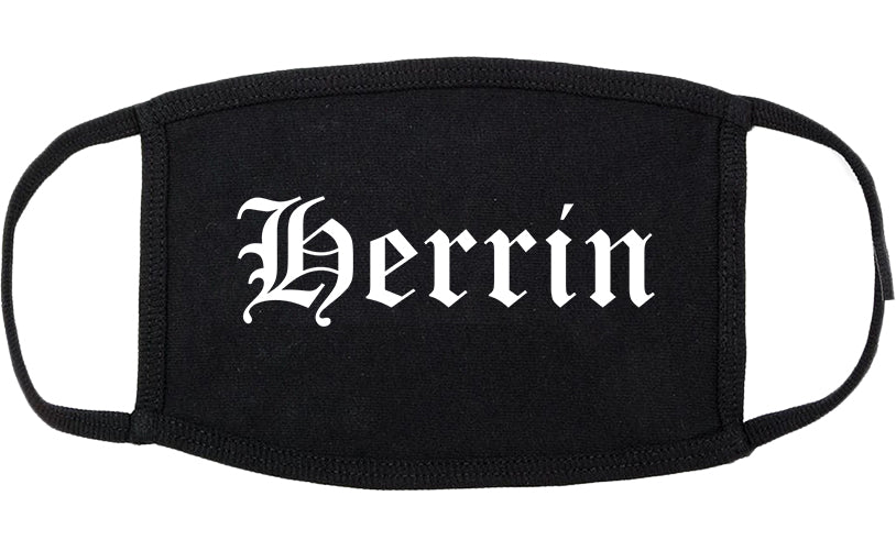 Herrin Illinois IL Old English Cotton Face Mask Black