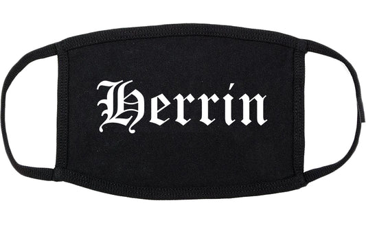 Herrin Illinois IL Old English Cotton Face Mask Black