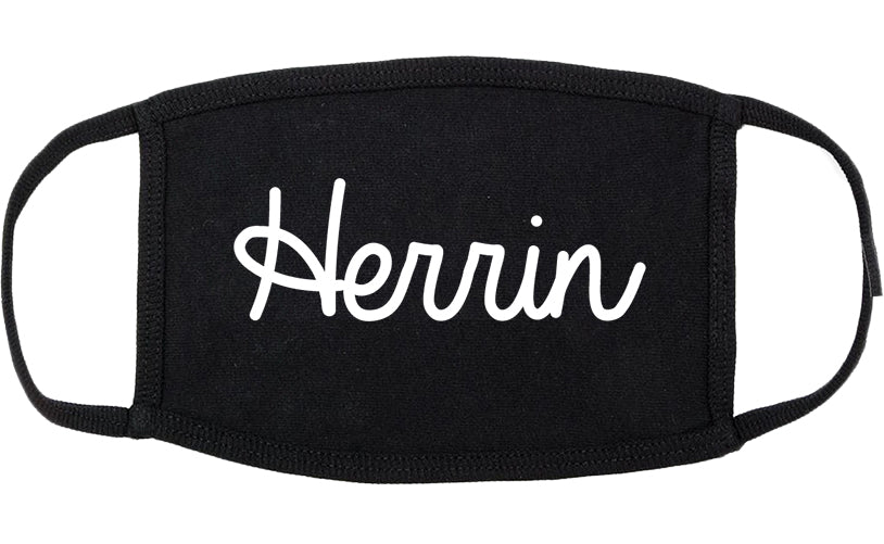Herrin Illinois IL Script Cotton Face Mask Black