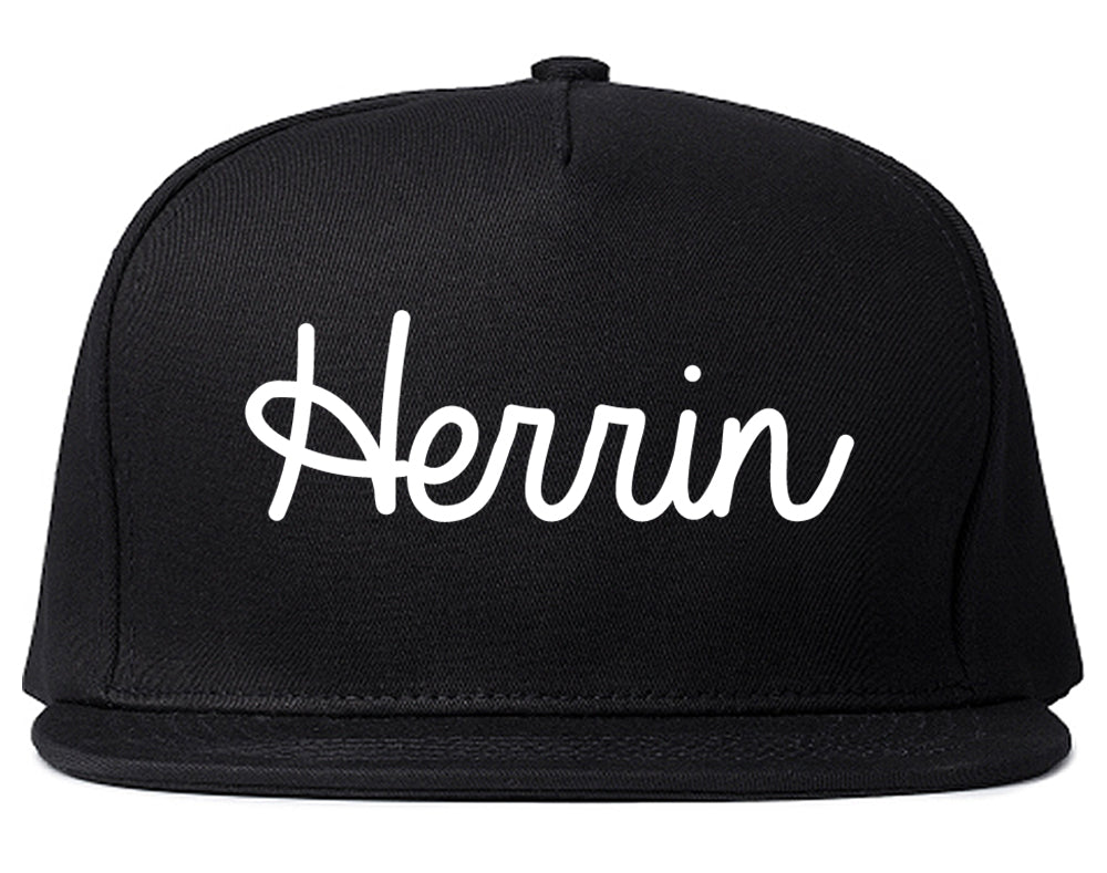 Herrin Illinois IL Script Mens Snapback Hat Black