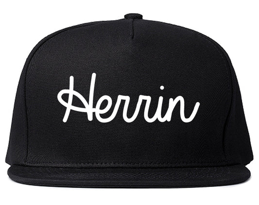 Herrin Illinois IL Script Mens Snapback Hat Black