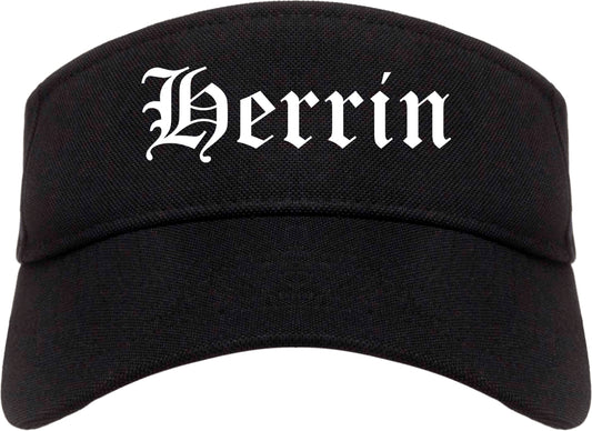 Herrin Illinois IL Old English Mens Visor Cap Hat Black