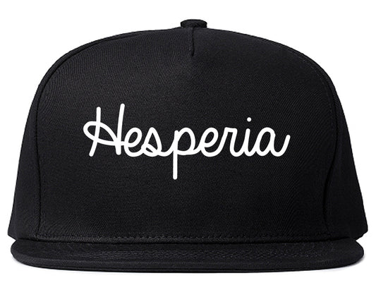 Hesperia California CA Script Mens Snapback Hat Black