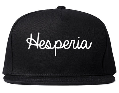 Hesperia California CA Script Mens Snapback Hat Black