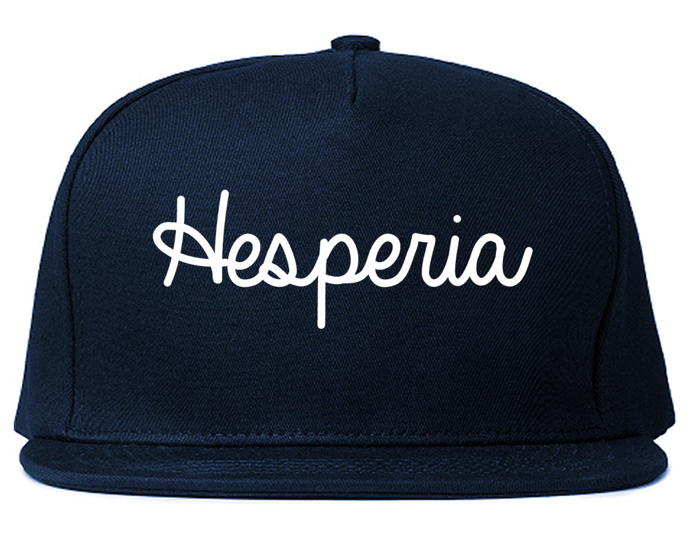 Hesperia California CA Script Mens Snapback Hat Navy Blue