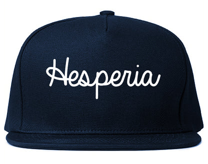 Hesperia California CA Script Mens Snapback Hat Navy Blue