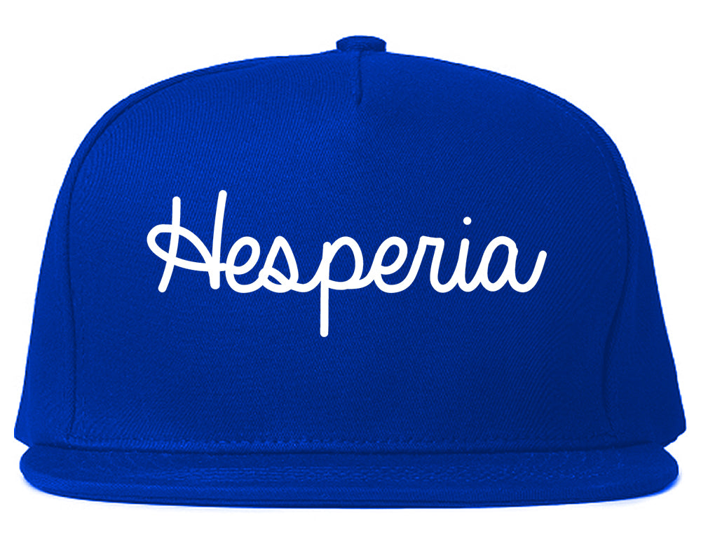 Hesperia California CA Script Mens Snapback Hat Royal Blue