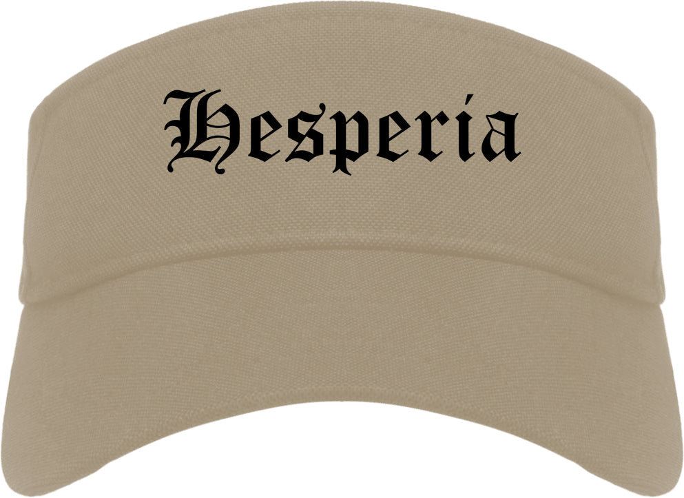 Hesperia California CA Old English Mens Visor Cap Hat Khaki