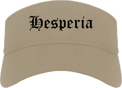 Hesperia California CA Old English Mens Visor Cap Hat Khaki