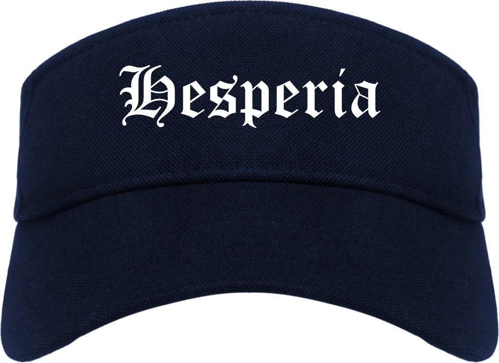 Hesperia California CA Old English Mens Visor Cap Hat Navy Blue