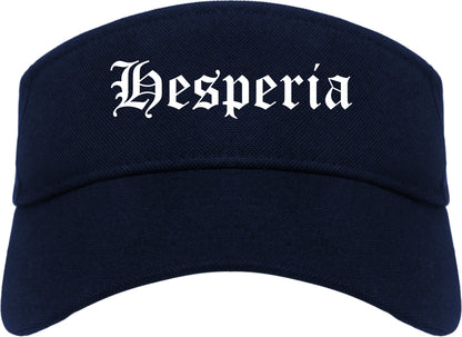 Hesperia California CA Old English Mens Visor Cap Hat Navy Blue