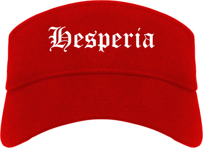 Hesperia California CA Old English Mens Visor Cap Hat Red