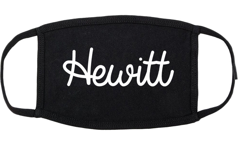 Hewitt Texas TX Script Cotton Face Mask Black