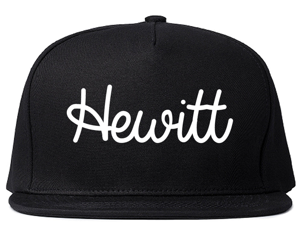Hewitt Texas TX Script Mens Snapback Hat Black
