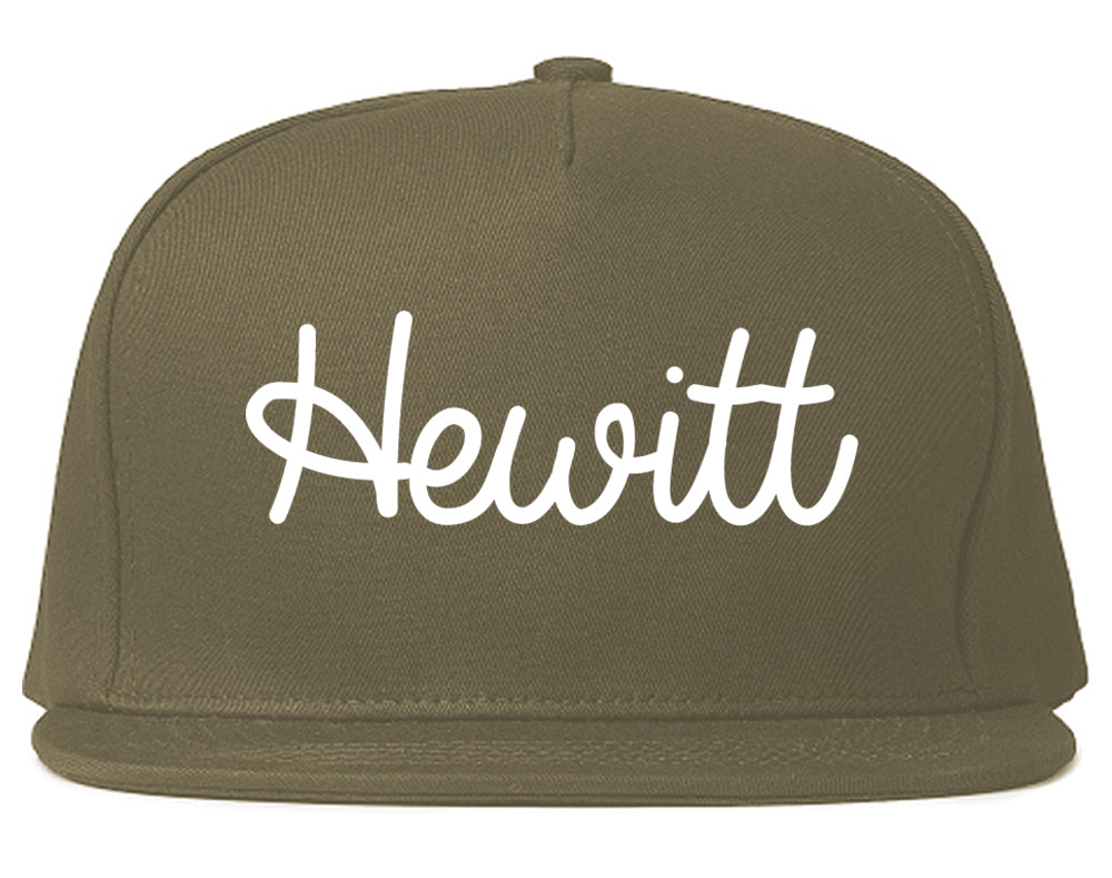 Hewitt Texas TX Script Mens Snapback Hat Grey