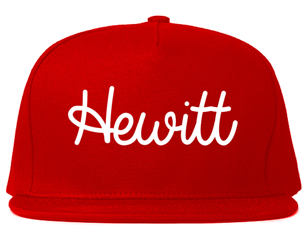 Hewitt Texas TX Script Mens Snapback Hat Red