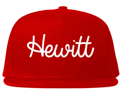 Hewitt Texas TX Script Mens Snapback Hat Red