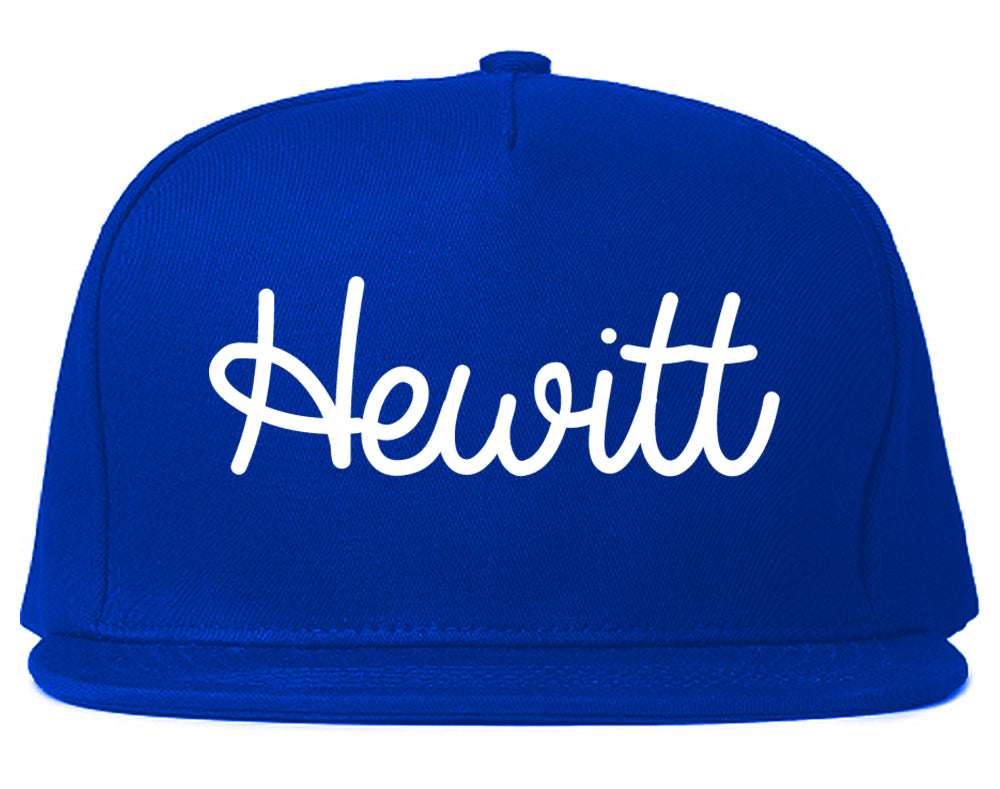 Hewitt Texas TX Script Mens Snapback Hat Royal Blue