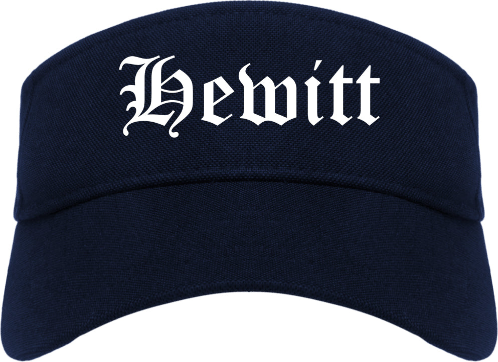 Hewitt Texas TX Old English Mens Visor Cap Hat Navy Blue