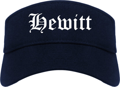 Hewitt Texas TX Old English Mens Visor Cap Hat Navy Blue