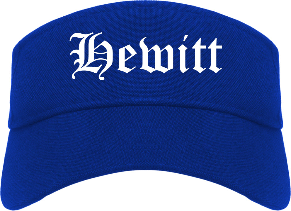 Hewitt Texas TX Old English Mens Visor Cap Hat Royal Blue