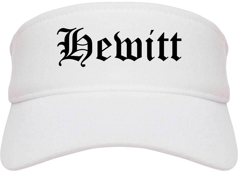 Hewitt Texas TX Old English Mens Visor Cap Hat White