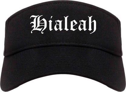 Hialeah Florida FL Old English Mens Visor Cap Hat Black