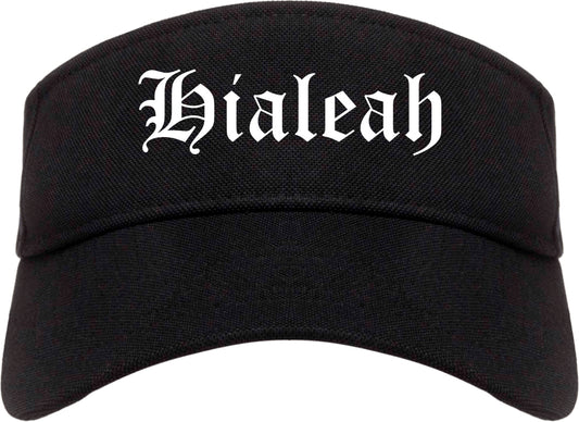 Hialeah Florida FL Old English Mens Visor Cap Hat Black