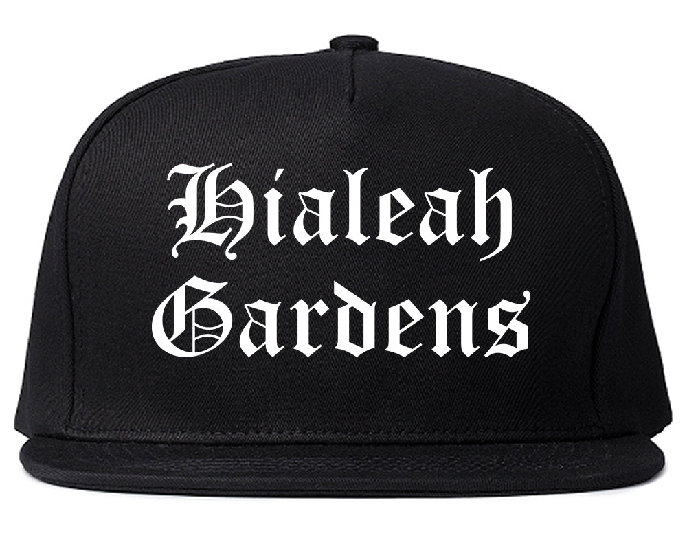 Hialeah Gardens Florida FL Old English Mens Snapback Hat Black