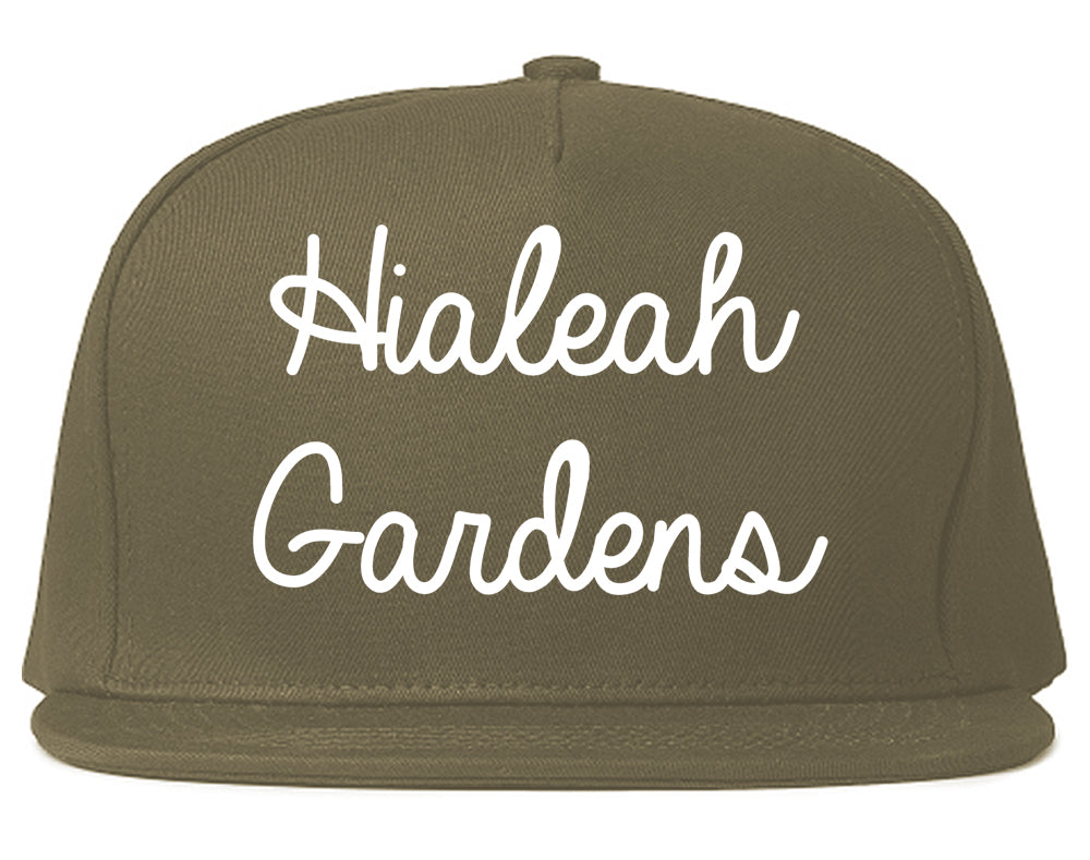 Hialeah Gardens Florida FL Script Mens Snapback Hat Grey
