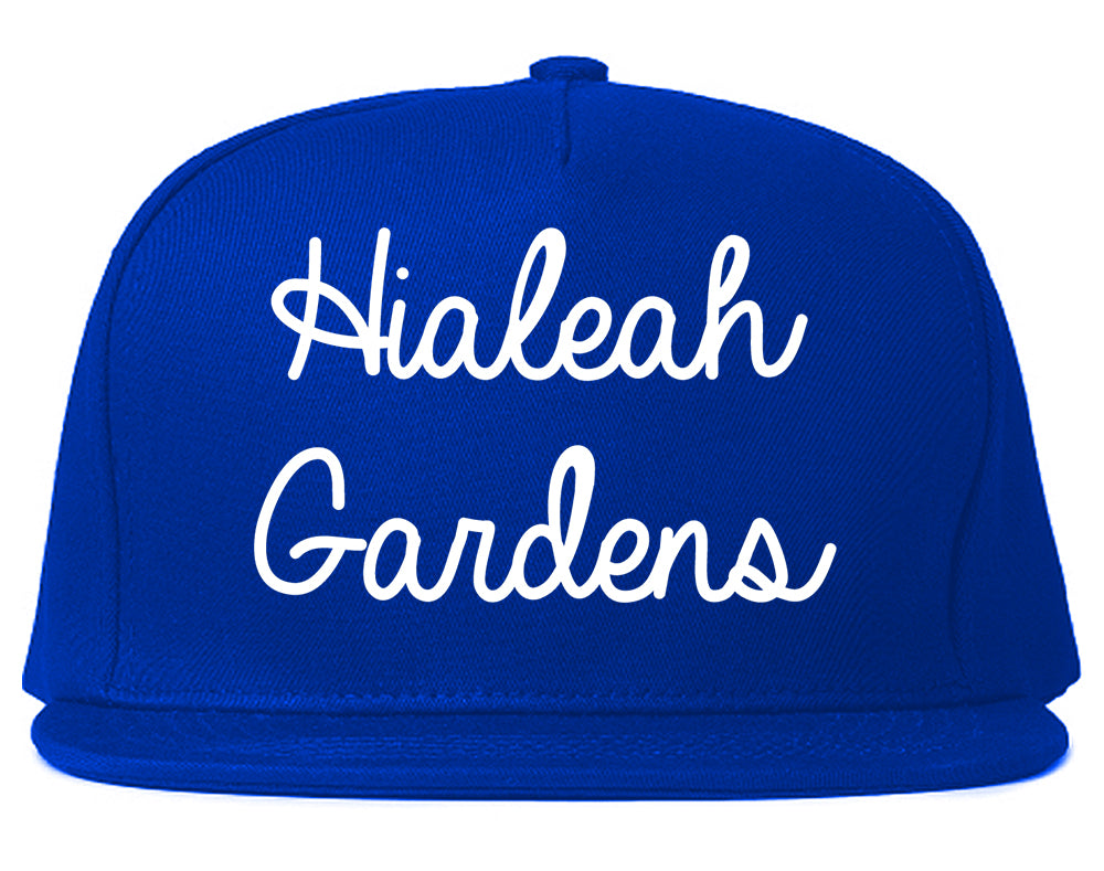 Hialeah Gardens Florida FL Script Mens Snapback Hat Royal Blue
