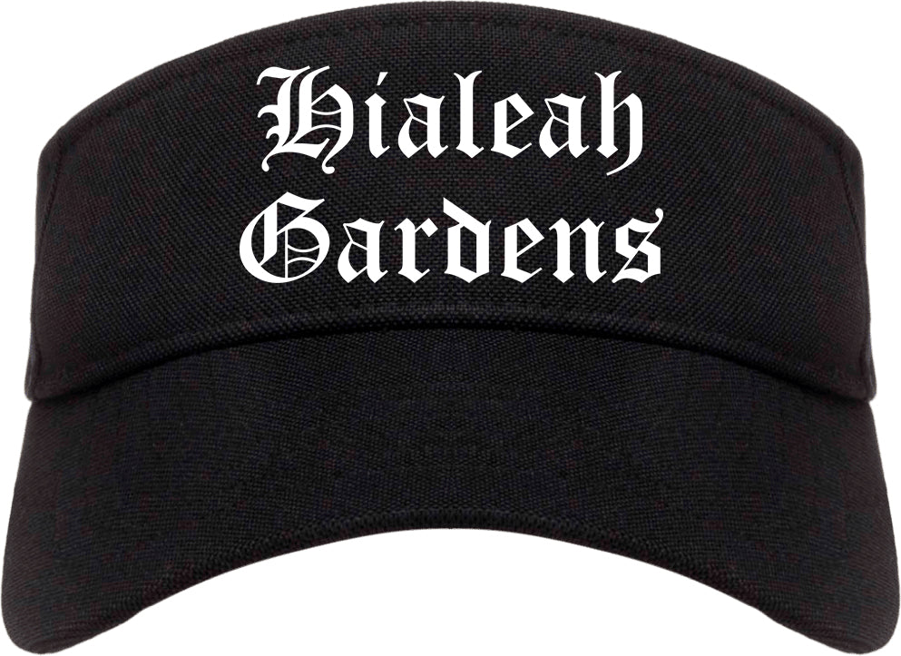 Hialeah Gardens Florida FL Old English Mens Visor Cap Hat Black