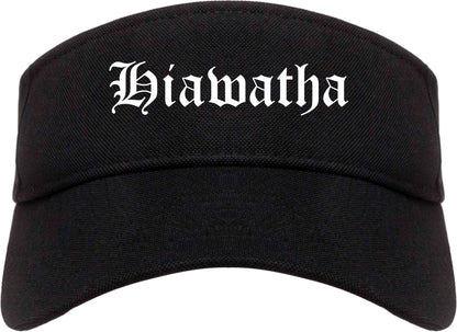 Hiawatha Iowa IA Old English Mens Visor Cap Hat Black