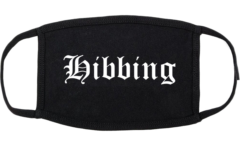 Hibbing Minnesota MN Old English Cotton Face Mask Black