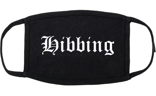 Hibbing Minnesota MN Old English Cotton Face Mask Black