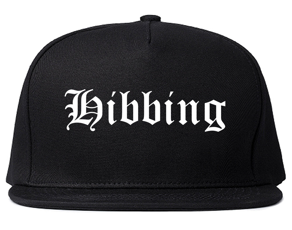 Hibbing Minnesota MN Old English Mens Snapback Hat Black