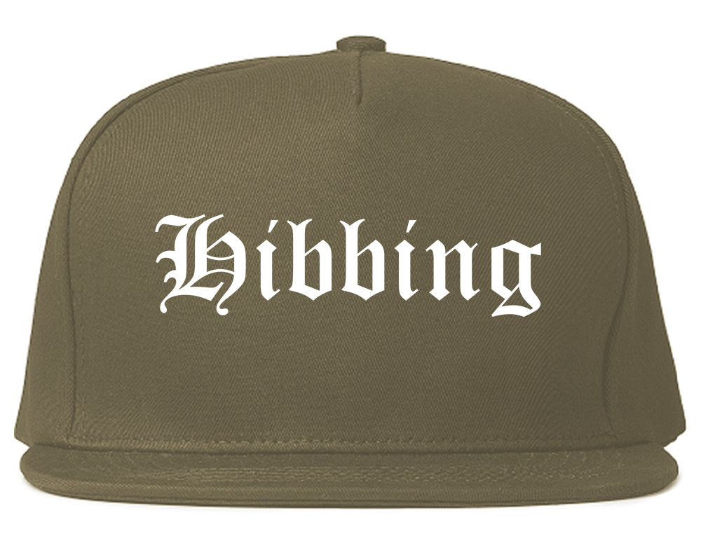 Hibbing Minnesota MN Old English Mens Snapback Hat Grey