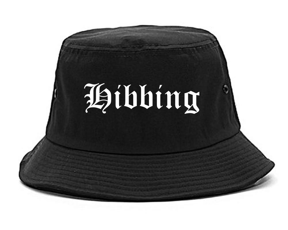 Hibbing Minnesota MN Old English Mens Bucket Hat Black