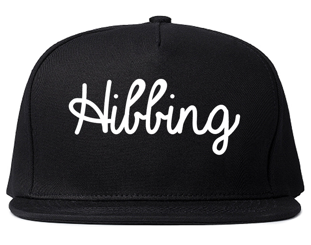 Hibbing Minnesota MN Script Mens Snapback Hat Black