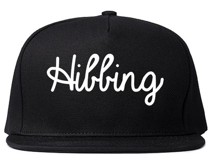 Hibbing Minnesota MN Script Mens Snapback Hat Black