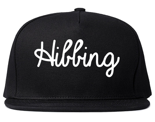 Hibbing Minnesota MN Script Mens Snapback Hat Black