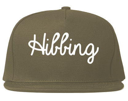 Hibbing Minnesota MN Script Mens Snapback Hat Grey