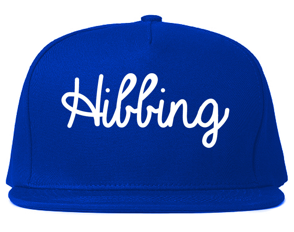 Hibbing Minnesota MN Script Mens Snapback Hat Royal Blue