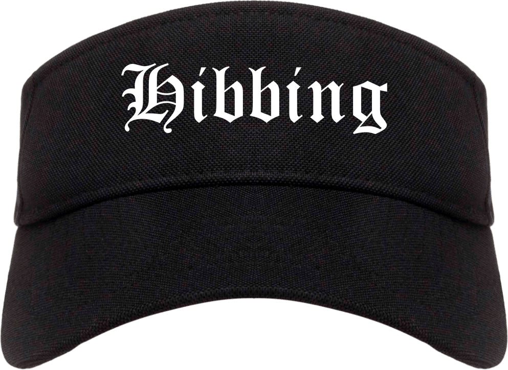 Hibbing Minnesota MN Old English Mens Visor Cap Hat Black