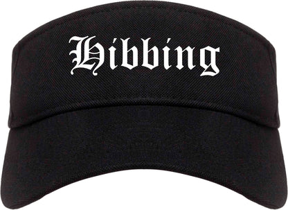 Hibbing Minnesota MN Old English Mens Visor Cap Hat Black