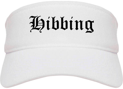 Hibbing Minnesota MN Old English Mens Visor Cap Hat White