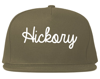 Hickory North Carolina NC Script Mens Snapback Hat Grey