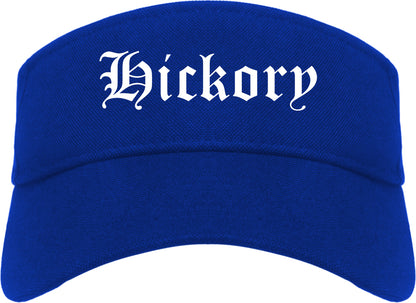 Hickory North Carolina NC Old English Mens Visor Cap Hat Royal Blue
