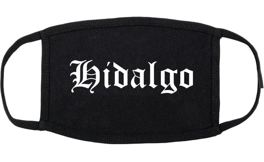 Hidalgo Texas TX Old English Cotton Face Mask Black